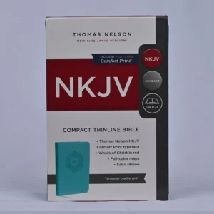 NKJV Value Compact Thinline Bible – Turquoise, Leathersoft, Red Letter Edition