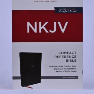 NKJV Compact Paragraph-Style Reference Bible – Black Leathersoft, Red Letter, Comfort Print