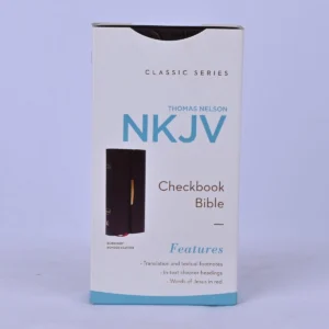 NKJV Checkbook Bible – Classic Companion, Burgundy Bonded Leather, Red Letter Edition