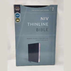 NIV Thinline Bible, Bonded Leather, Navy, Red Letter, Comfort Print