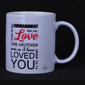 Bible Verse Coffee Mug, White Ceramic – John 15:12