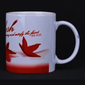 Bible Verse Coffee Mug, White Ceramic – Jer 31:25