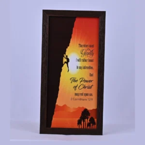 Bible Verse Wall Frame 6x12 – Therfore most… 2 Cor 12:9