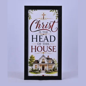 Bible Verse Wall Frame 6x12 – Christ is the head of this house.